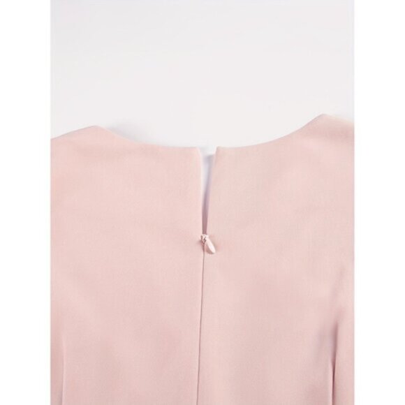 Elegant Black V-Neck Long Sleeve Bridesmaid Dress with Mesh Overlay and Side Sli - Picture 5 of 5